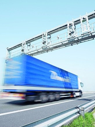 Photo shows MLFF Gantry in Belgium