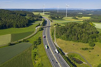 Image shows free flow traffic on a highway