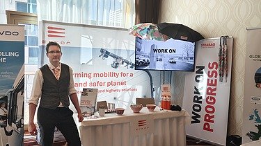 Image shows EFKON's booth at the ASECAP Days