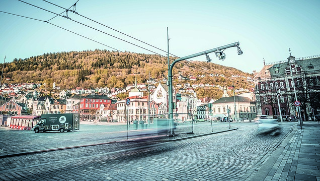 Image shows an EFKON mobility solution in a city