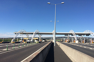 Image shows an EFKON Toll Plaza in Ireland