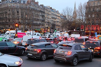 Image shows a congested citiy center