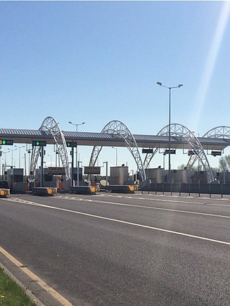 Image shows an EFKON Toll Plaza in Ireland