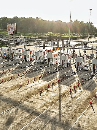 Image shows a Toll Plaza in India