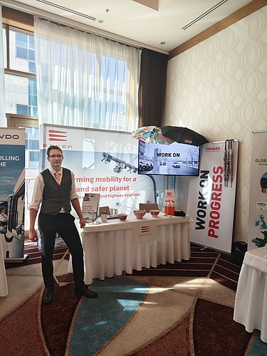 Image shows EFKON's booth at the ASECAP Days