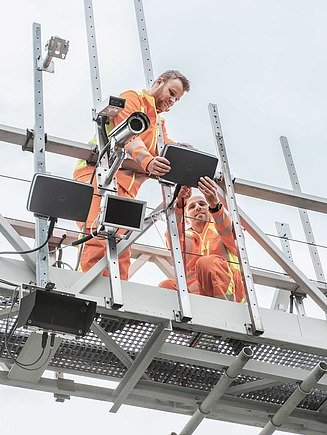 image shows electronic toll equipment installed on a gantry
