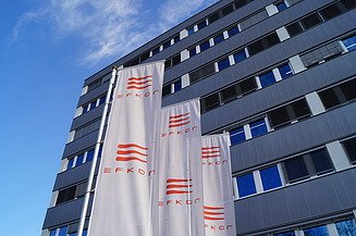 Image shows EFKON headquarters in Raaba, Graz